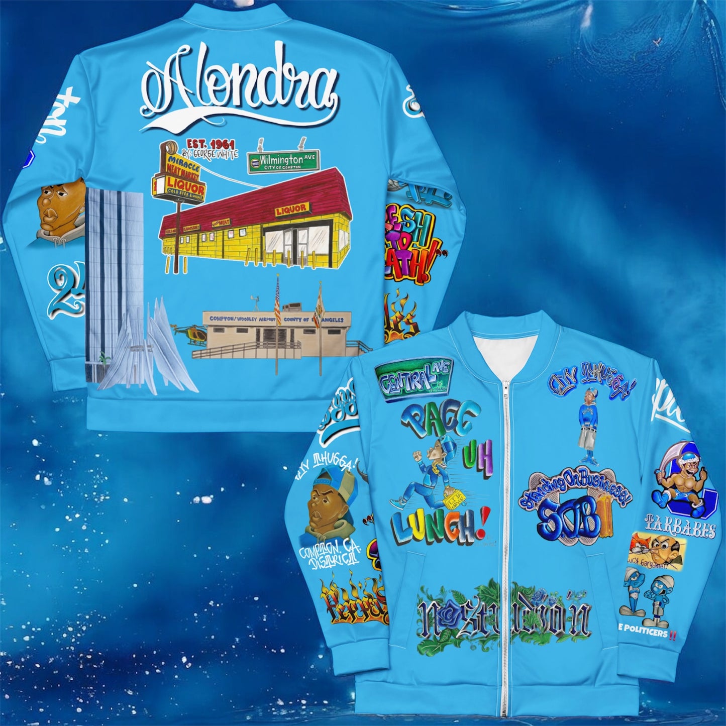 Unisex FLYY THUGGA COMMUNITY COLLABORATION Bomber Jacket