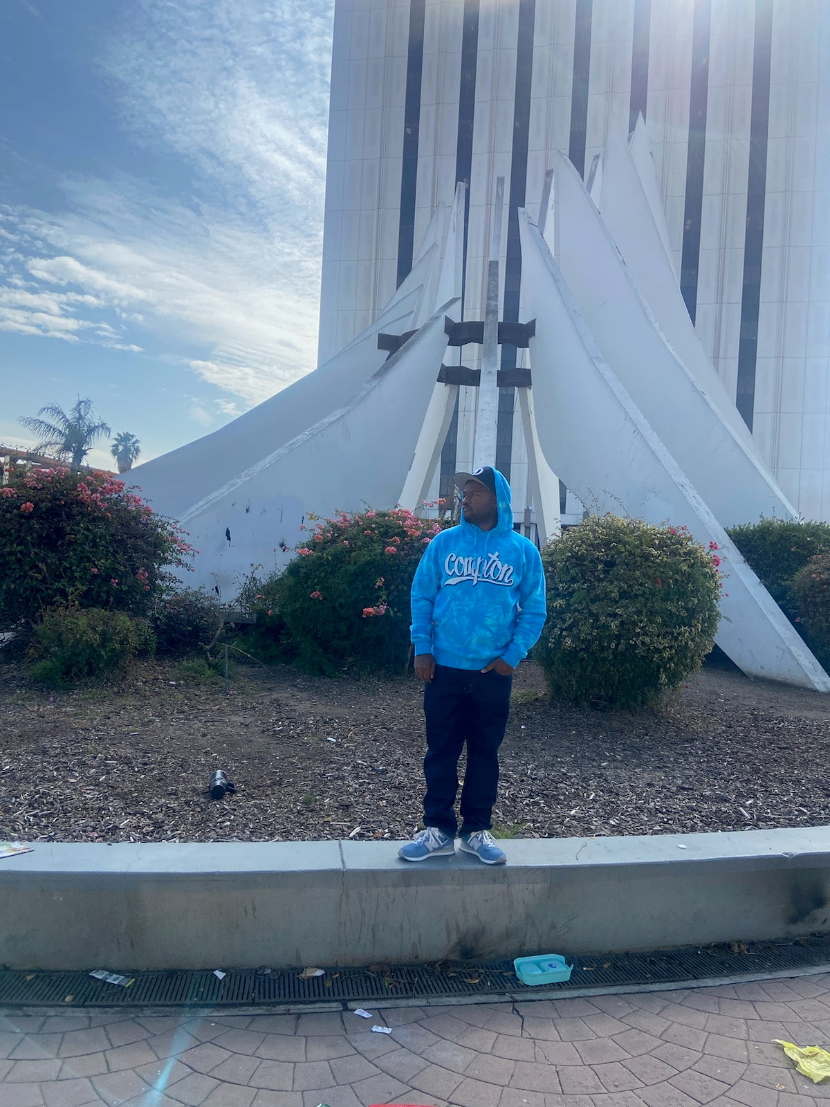 COMPTON Dye Aqua Blue Hoodie