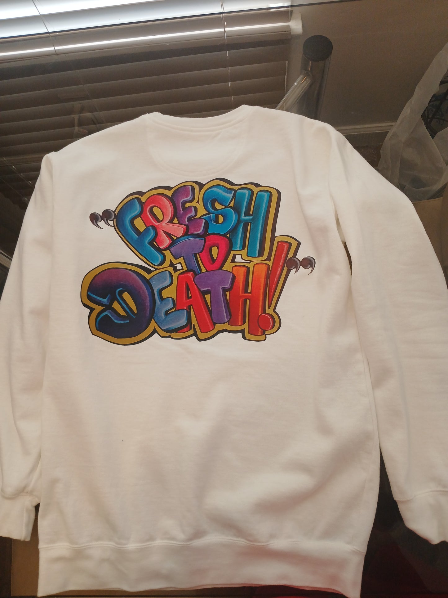 Fresh to Death white Garment-Dyed Sweatshirt