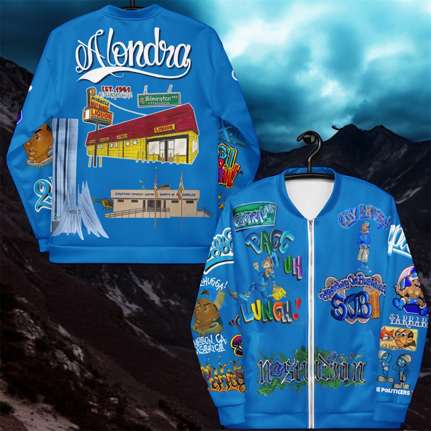 Unisex FLYY THUGGA COMMUNITY COLLABORATION Bomber Jacket