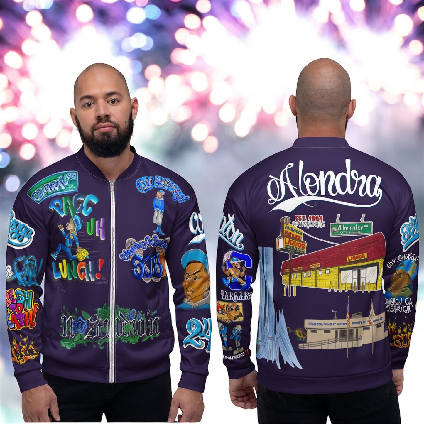 Unisex FLYY THUGGA COMMUNITY COLLABORATION Bomber Jacket