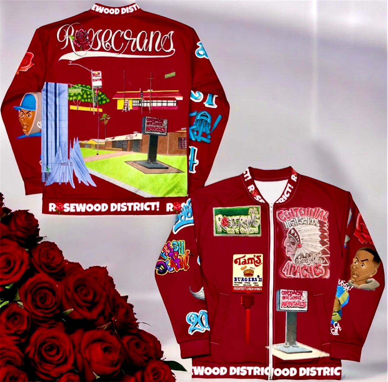 Unisex ROSECRANS ROSEWOOD DISTRICT Bomber Jacket