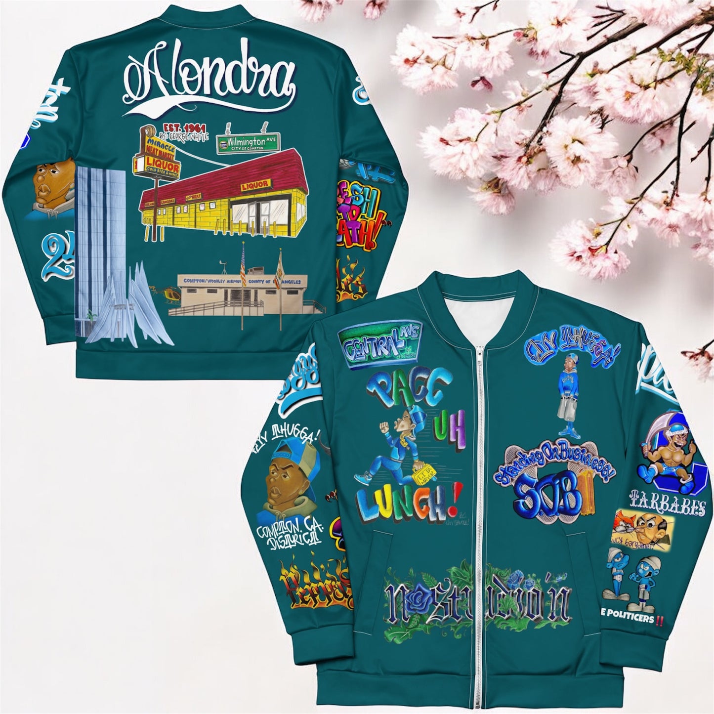 Unisex FLYY THUGGA COMMUNITY COLLABORATION Bomber Jacket